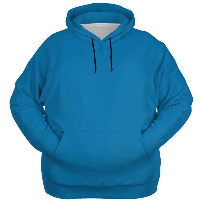 Cyan Blue Hoodie (C100M25Y0K30) - Ghost Front PLUS