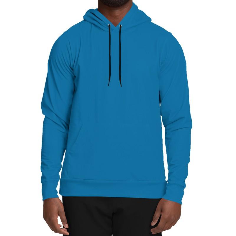 Cyan Blue Hoodie (C100M25Y0K30) - Man Front