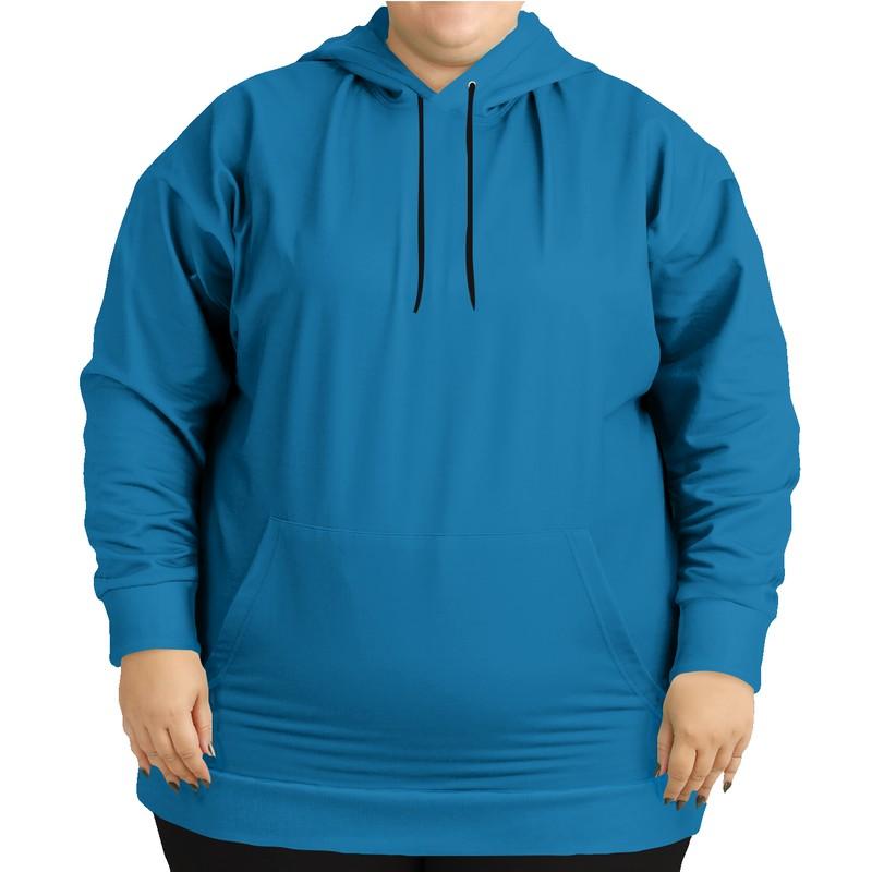 Cyan Blue Hoodie (C100M25Y0K30) - Woman Front PLUS