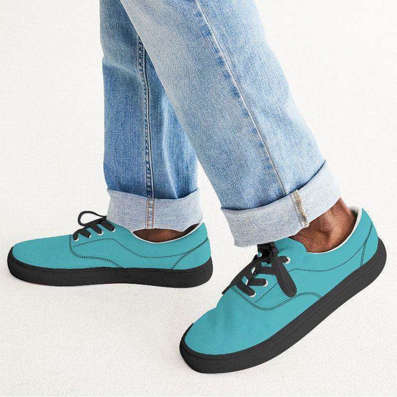 Cyan Men's Canvas Sneakers (CBG1-BR-ME) - Man CloseUp