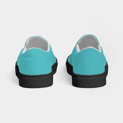 Cyan Women's Slip-On Canvas Sneakers (CBG1-BR-ME) - Back