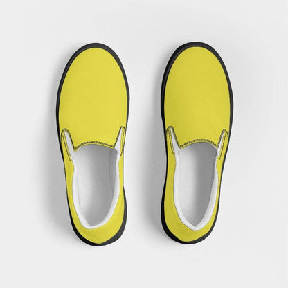 Dandelion Yellow Men's Slip-On Canvas Sneakers (LY2-CL-ME) - Top