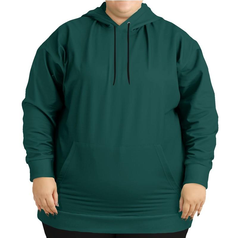 Dark Blue-Green Hoodie (C100M0Y50K80) - Woman Front PLUS