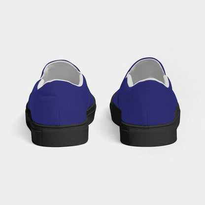 Dark Blue Women's Slip-On Canvas Sneakers (PUI3-CL-DE) - Back