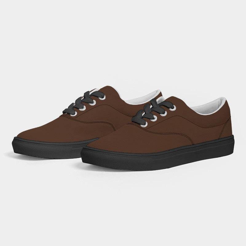 Dark Brown Men's Canvas Sneakers (OR2-FM-DA) - Side 3