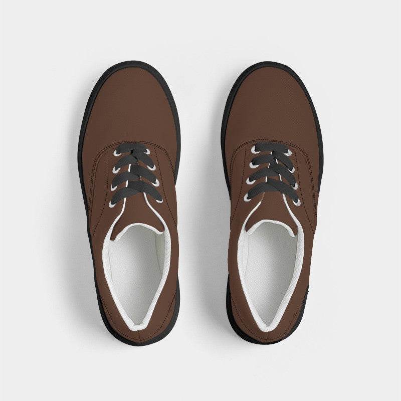 Dark Brown Men's Canvas Sneakers (OR2-FM-DA) - Top