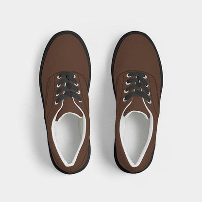 Dark Brown Men's Canvas Sneakers (OR2-FM-DA) - Top