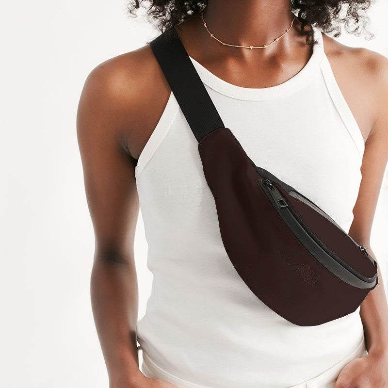 Dark Chocolate Belt Bag (R-NE-DE) - Woman Front CloseUp