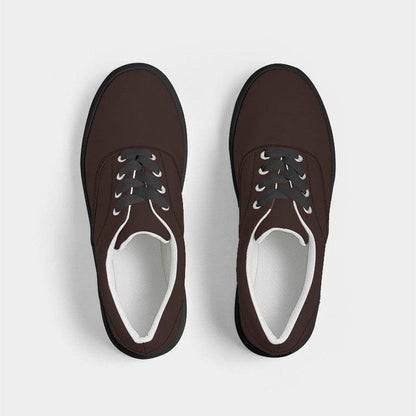 Dark Chocolate Men's Canvas Sneakers (R-NE-DE) - Top