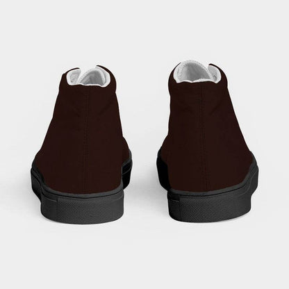 Dark Chocolate Men's High-Top Canvas Sneakers (R-NE-DE) - Back