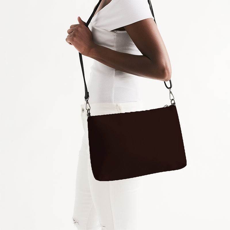 Dark Chocolate Zip Pouch (R-NE-DE) - Side CloseUp