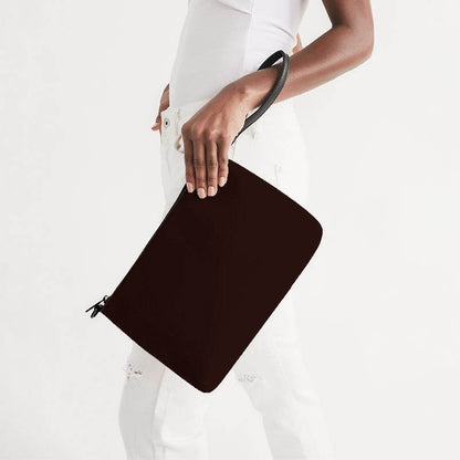 Dark Chocolate Zip Pouch (R-NE-DE) - Side Holding