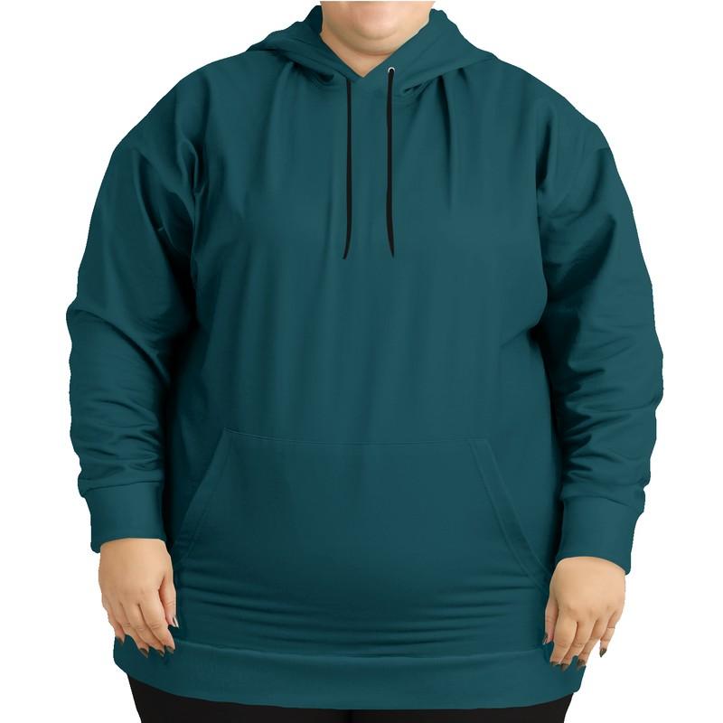 Dark Cyan Hoodie (C100M0Y25K80) - Woman Front PLUS