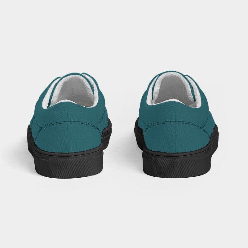 Dark Cyan Men's Canvas Sneakers (C-MU-DA) - Back