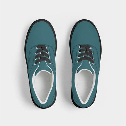 Dark Cyan Men's Canvas Sneakers (C-MU-DA) - Top