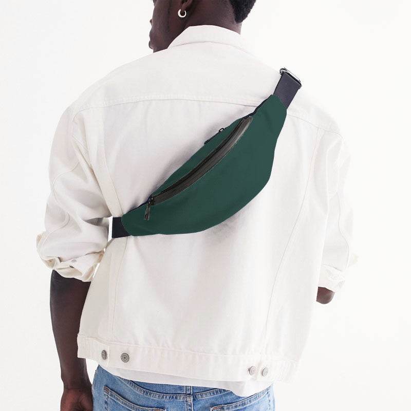 Dark Fully-Muted Blue-Green Belt Bag (BG-FM-DA) - Man Back