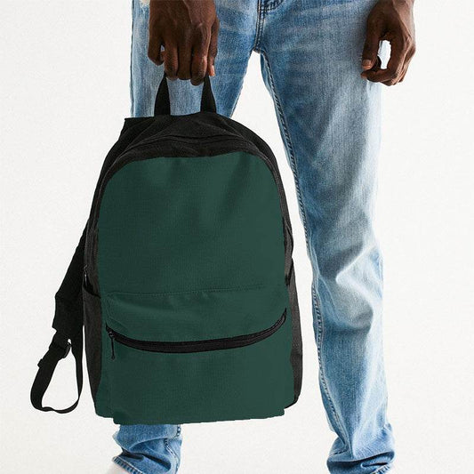 Dark Fully-Muted Blue-Green Canvas Backpack (BG-FM-DA) - Man Holding