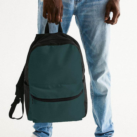 Dark Fully-Muted Blue-Green Canvas Backpack (CBG2-FM-DA) - Man Holding