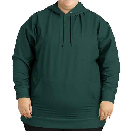 Dark Fully-Muted Blue-Green Hoodie PLUS (BG-FM-DA) - Woman Front PLUS