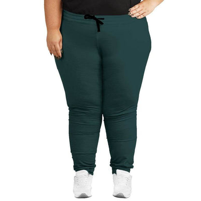 Dark Fully-Muted Blue-Green Joggers PLUS (CBG2-FM-DA) - Woman Front PLUS