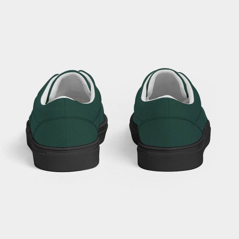 Dark Fully-Muted Blue-Green Men's Canvas Sneakers (BG-FM-DA) - Back