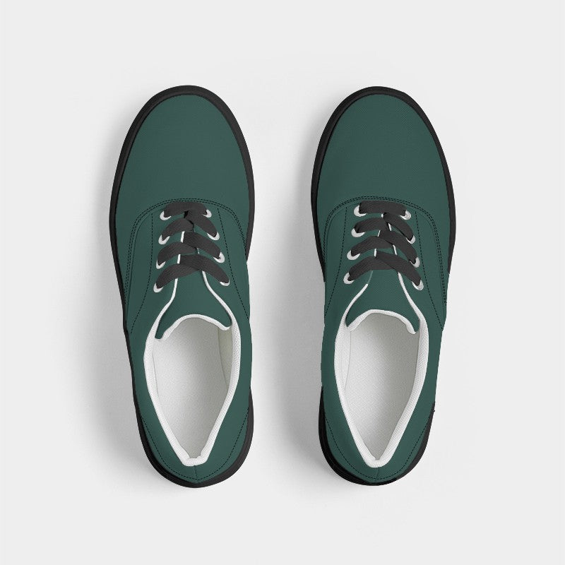 Dark Fully-Muted Blue-Green Men's Canvas Sneakers (BG-FM-DA) - Top