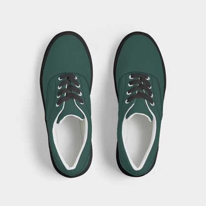 Dark Fully-Muted Blue-Green Men's Canvas Sneakers (BG-FM-DA) - Top