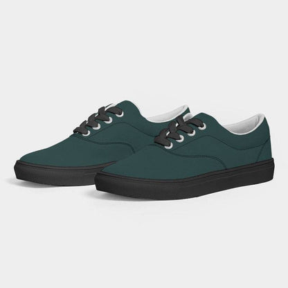 Dark Fully-Muted Blue-Green Men's Canvas Sneakers (CBG2-FM-DA) - Side 3