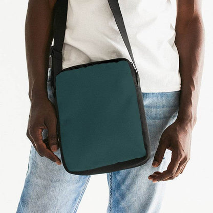 Dark Fully-Muted Blue-Green Messenger Pouch (CBG2-FM-DA) - Man Front CloseUp