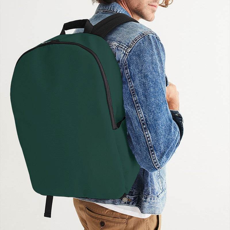 Dark Fully-Muted Blue-Green Waterproof Backpack (BG-FM-DA) - Man CloseUp