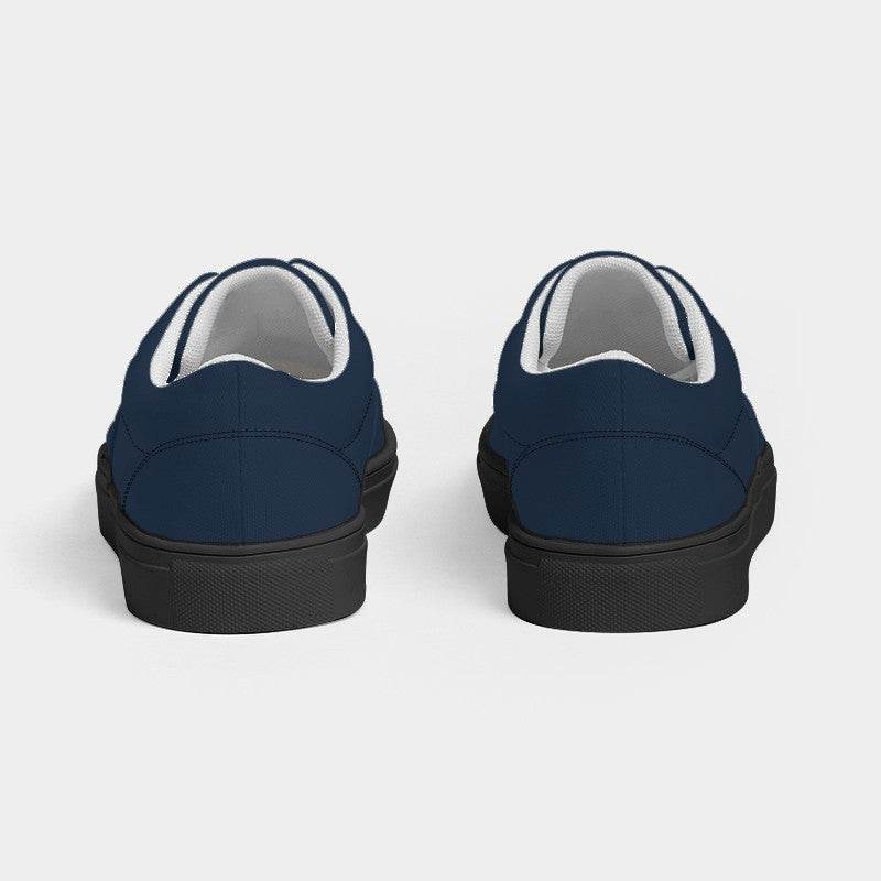 Dark Fully-Muted Blue Men's Canvas Sneakers (IB2-FM-DA) - Back