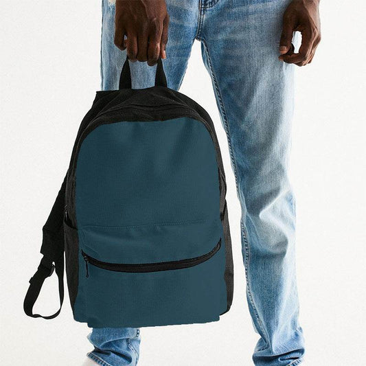 Dark Fully-Muted Cyan Canvas Backpack (BC2-FM-DA) - Man Holding