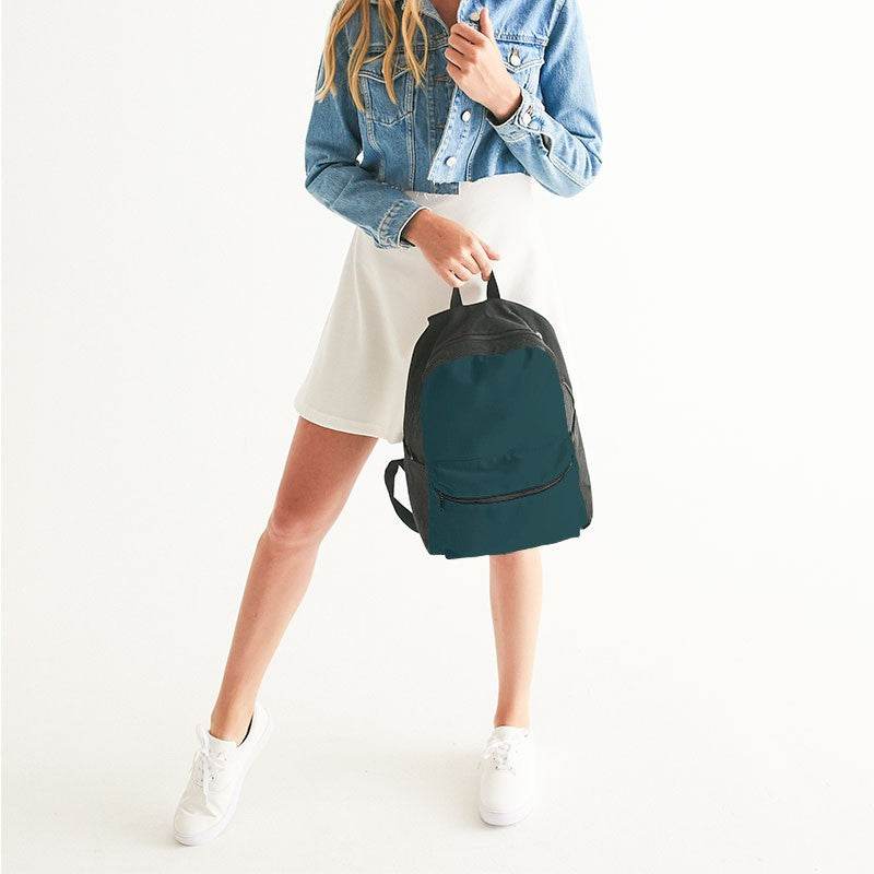Dark Fully-Muted Cyan Canvas Backpack (C-FM-DA) - Woman