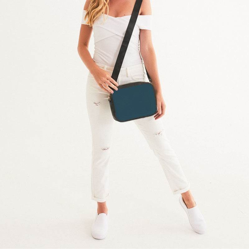 Dark Fully-Muted Cyan Crossbody Bag (BC2-FM-DA) - Woman Front