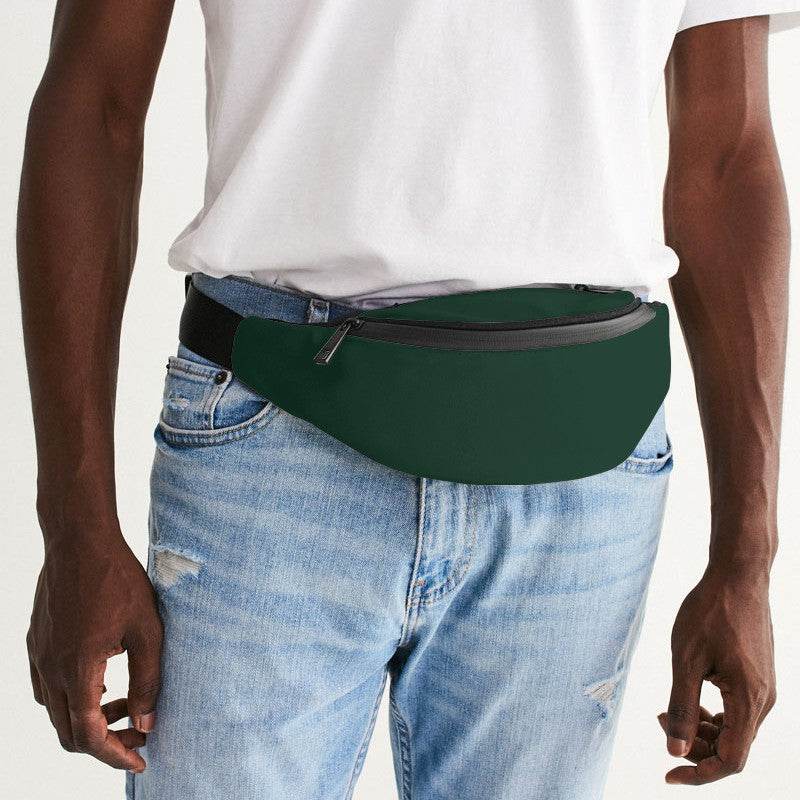 Dark Fully-Muted Green Belt Bag (BGG2-FM-DA) - Man Front CloseUp