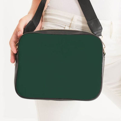 Dark Fully-Muted Green Crossbody Bag (BGG2-FM-DA) - Woman Front CloseUp