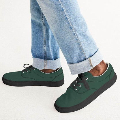 Dark Fully-Muted Green Men's Canvas Sneakers (BGG2-FM-DA) - Man CloseUp