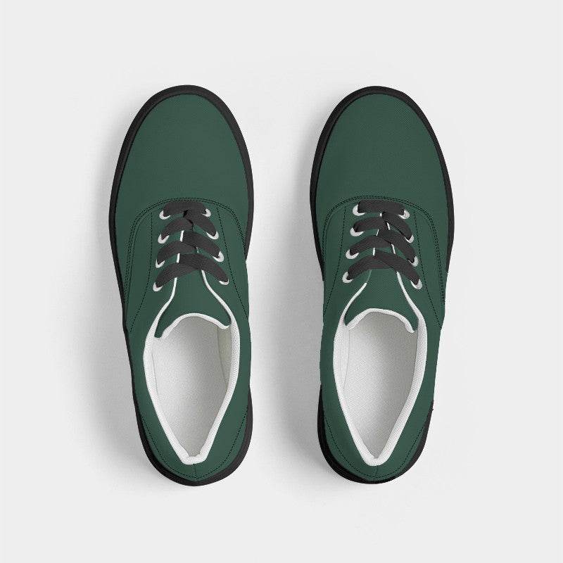 Dark Fully-Muted Green Men's Canvas Sneakers (BGG2-FM-DA) - Top