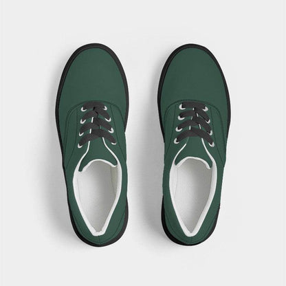 Dark Fully-Muted Green Men's Canvas Sneakers (BGG2-FM-DA) - Top