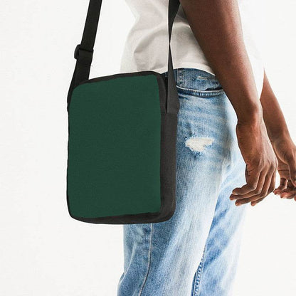 Dark Fully-Muted Green Messenger Pouch (BGG2-FM-DA) - Man Side CloseUp