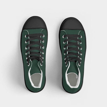 Dark Fully-Muted Green Women's High-Top Canvas Sneakers (BGG2-FM-DA) - Top