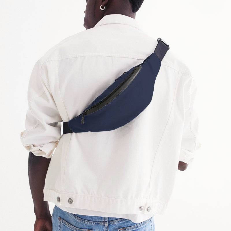 Dark Fully-Muted Indigo Belt Bag (I-FM-DA) - Man Back