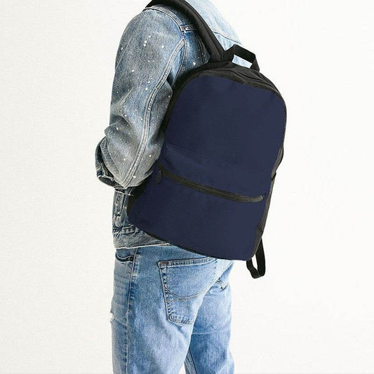 Dark Fully-Muted Indigo Canvas Backpack (I-FM-DA) - Man Back CloseUp
