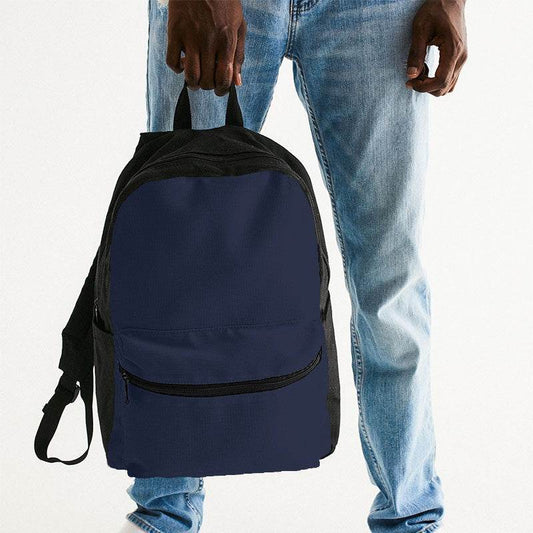 Dark Fully-Muted Indigo Canvas Backpack (I-FM-DA) - Man Holding