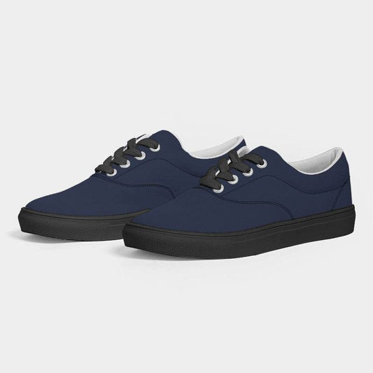 Dark Fully-Muted Indigo Men's Canvas Sneakers (I-FM-DA) - Side 3