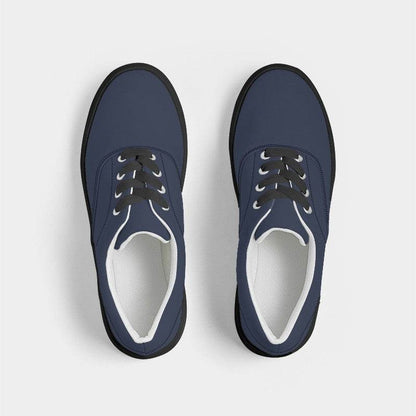 Dark Fully-Muted Indigo Men's Canvas Sneakers (I-FM-DA) - Top