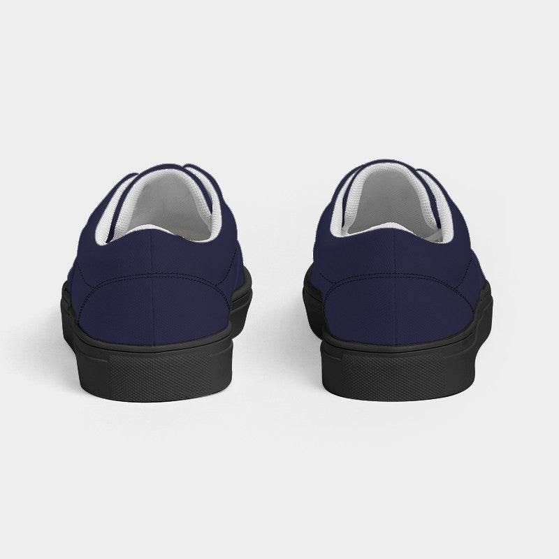 Dark Fully-Muted Indigo Men's Canvas Sneakers (PUI2-FM-DA) - Back