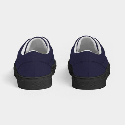 Dark Fully-Muted Indigo Men's Canvas Sneakers (PUI2-FM-DA) - Back