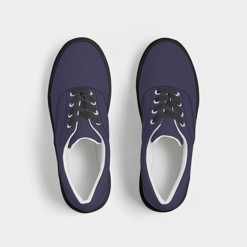 Dark Fully-Muted Indigo Men's Canvas Sneakers (PUI2-FM-DA) - Top