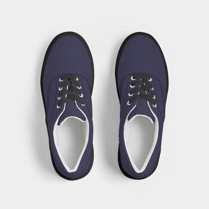Dark Fully-Muted Indigo Men's Canvas Sneakers (PUI2-FM-DA) - Top